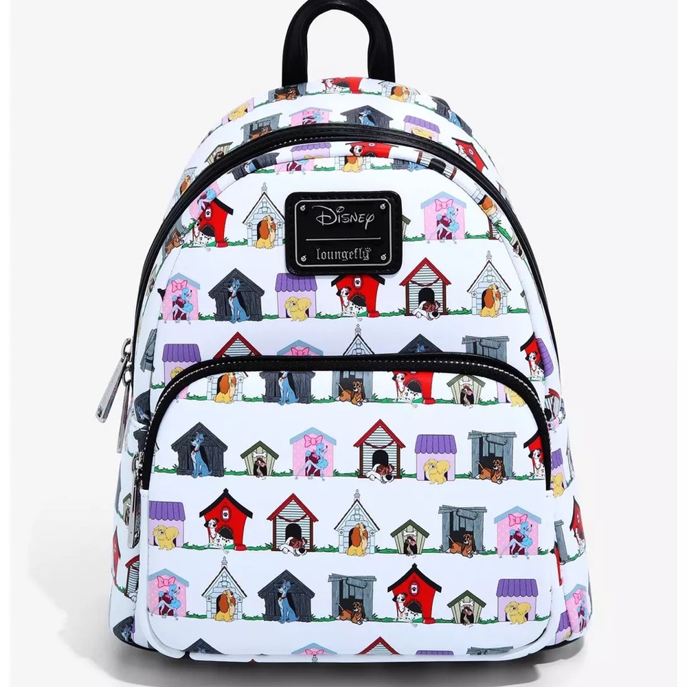EUC Loungefly Disney Dogs Doghouse Allover Print Mini Backpack